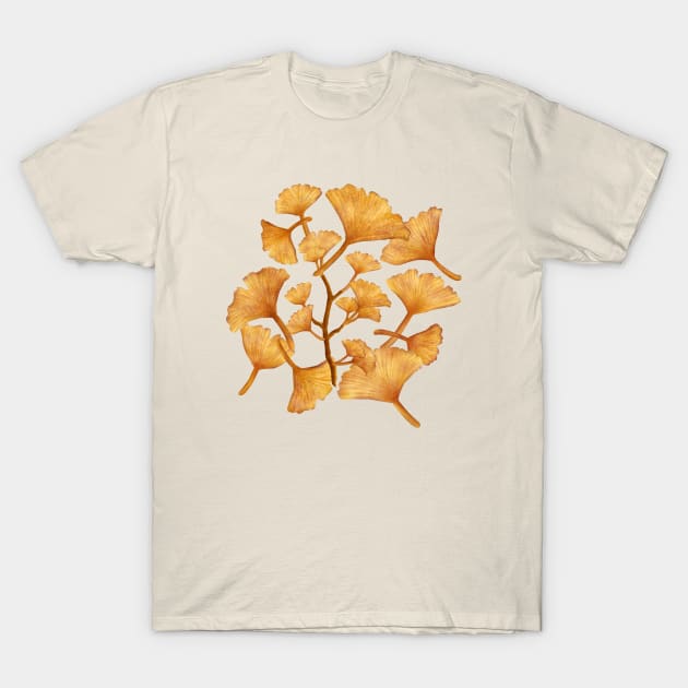 Ginkgo biloba leaves T-Shirt by CleanRain3675